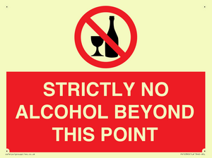 STRICTLY NO ALCOHOL BEYOND THIS POINT